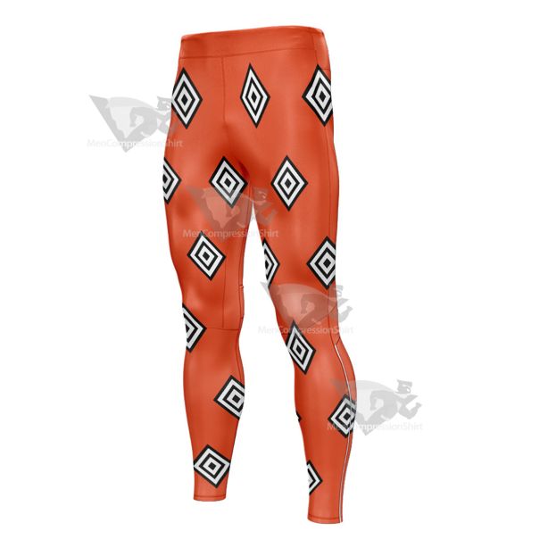 One Piece Jinbe Orange Diamond Mens Compression Legging