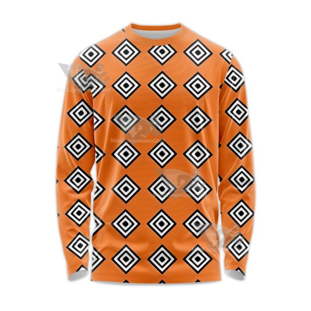 One Piece Jinbei Orange Outfit Long Sleeve Shirt