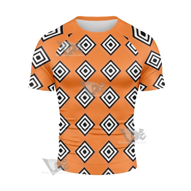 One Piece Jinbei Orange Outfit Short Sleeve Compression Shirt