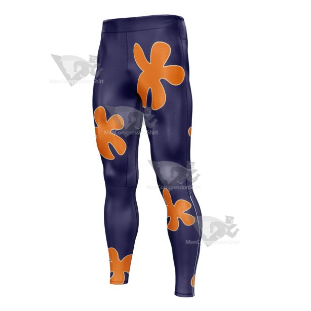 One Piece Luffy Orange Flower Mens Compression Legging