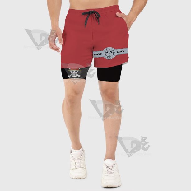 One Piece Luffy Red Men Compression Gym Short