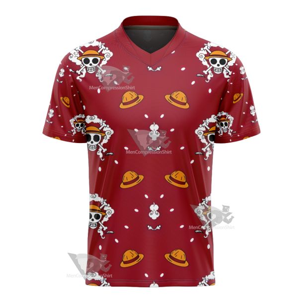 One Piece Monkey D Luffy Hat Skull Flag Football Jersey