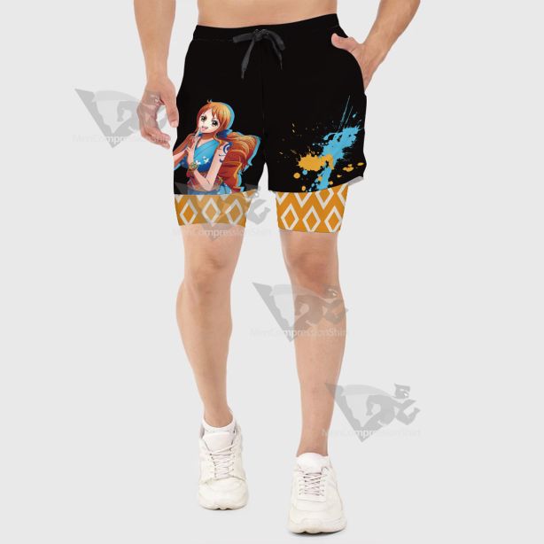 One Piece Nami Wano Men Compression Gym Short