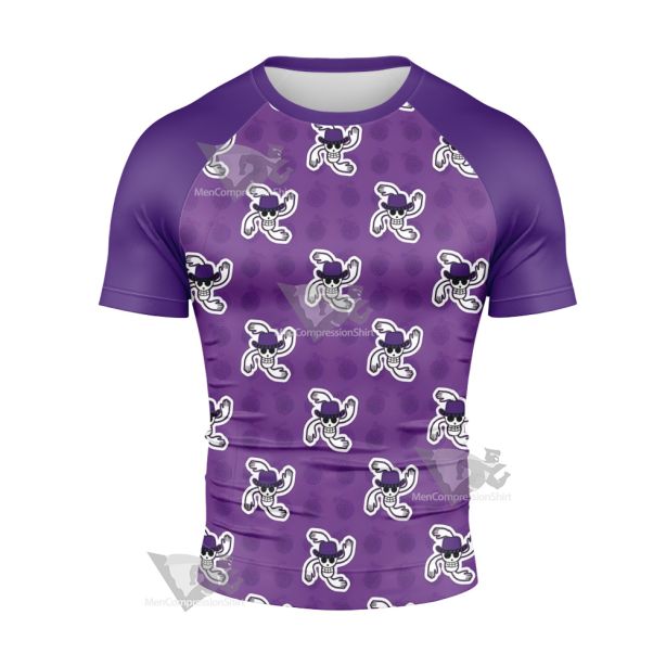 One Piece Robin Skull Flag Short Sleeve Compression Shirt