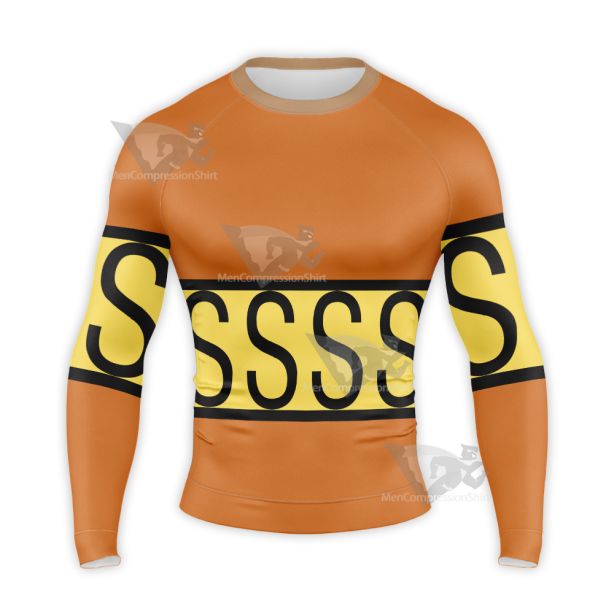 One Piece Sanji Orange Long Sleeve Compression Shirt