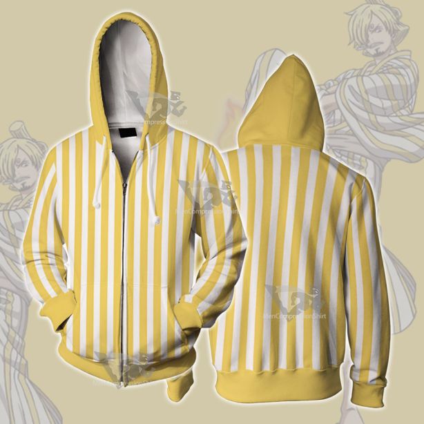 One Piece Vinsmoke Sanji Cosplay Zip Up Hoodie