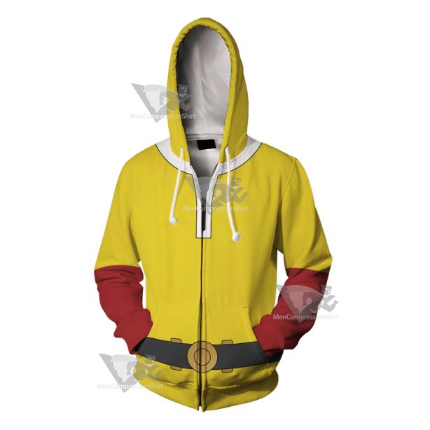 One Punch Man Saitama Cosplay Zip Up Hoodie