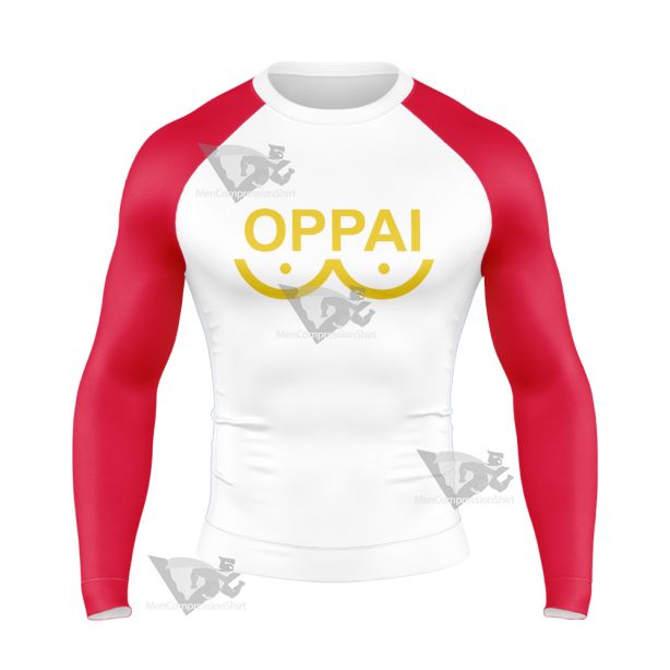 One Punch Man Saitama Oppai Long Sleeve Compression Shirt