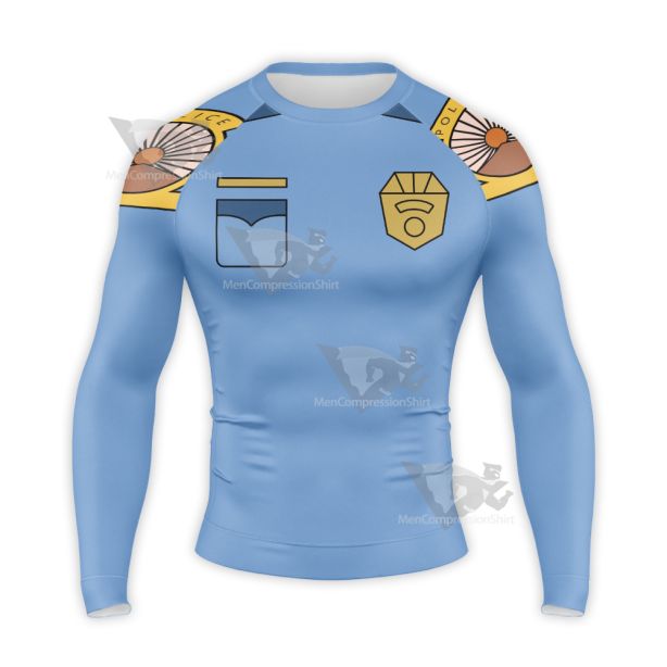 Paradise Pd Gina Jabowski Blue Cosplay Long Sleeve Compression Shirt