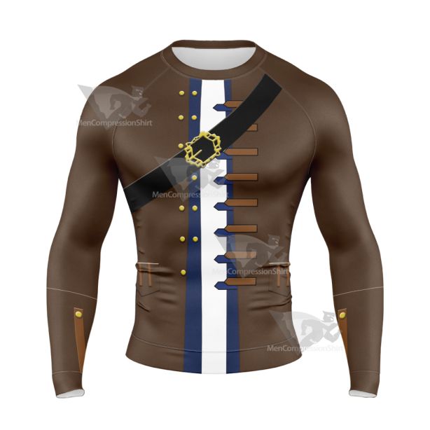 Pirates Of The Caribbean Jack Sparrow Long Sleeve Compression Shirt