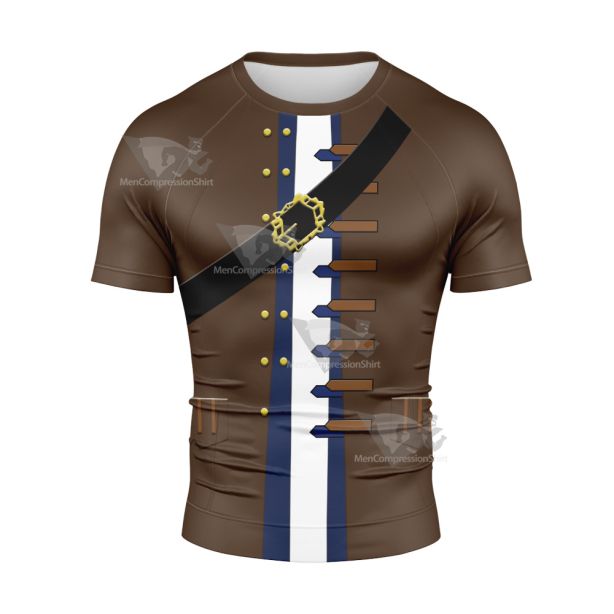 Pirates Of The Caribbean Jack Sparrow Short Sleeve Compression Shirt