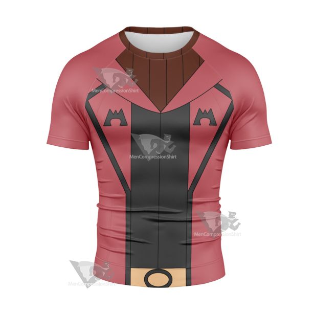 Pocket Monster Maxie Magma Leader Short Sleeve Compression Shirt