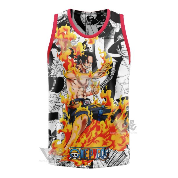 Portgas D Ace One Piece Basketball Jersey