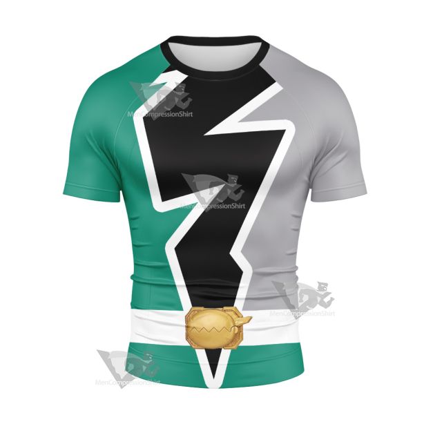 Power Rangers Dino Fury Green Ranger Short Sleeve Compression Shirt