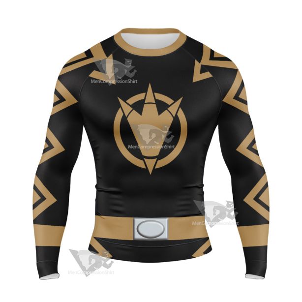 Power Rangers Dino Thunder Black Ranger Long Sleeve Compression Shirt