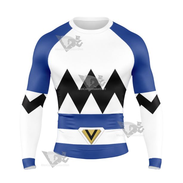 Power Rangers Lost Galaxy Episode Blue Long Sleeve Compression Shirt