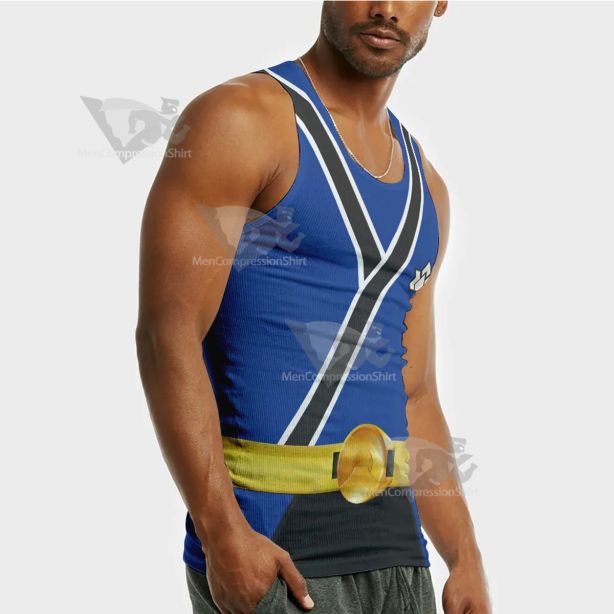 Power Rangers Samurai Blue Sleeveless Compression Shirt