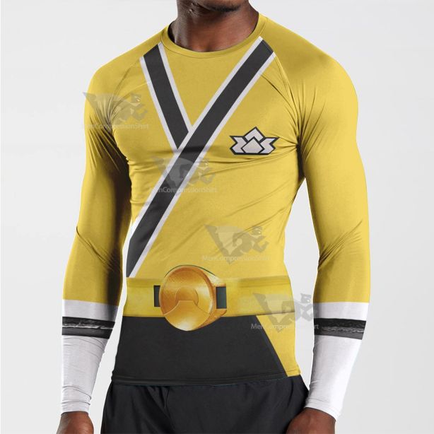 Power Rangers Samurai Yellow Long Sleeve Compression Shirt