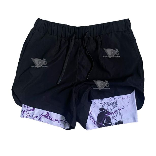 Purple Hollow Compression Gym Short