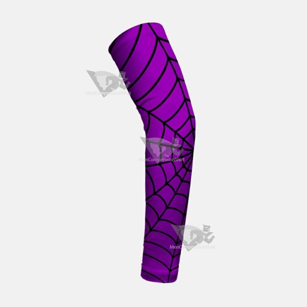 Purple With Black Web Pattern Kids Arm Sleeve