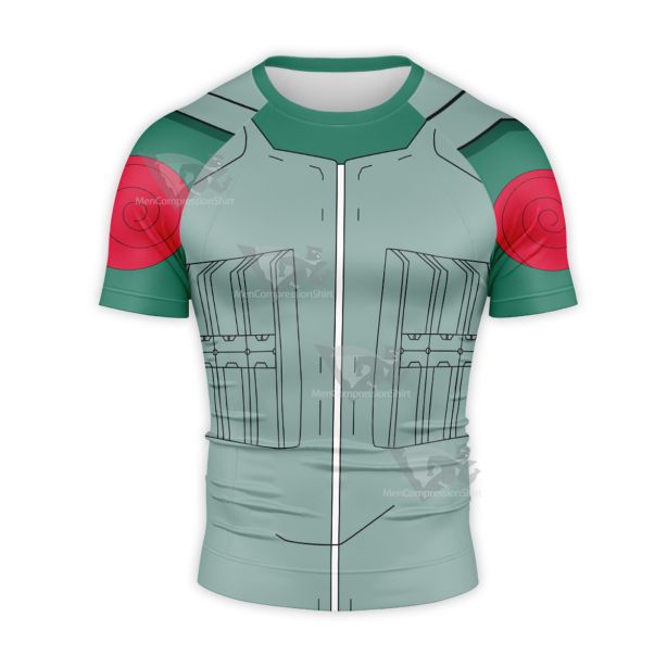 Rock Lee Hokage Green Short Sleeve Compression Shirt