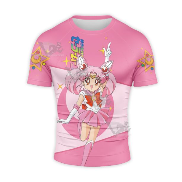 Sailor Moon Chibiusa Pink Short Sleeve Compression Shirt