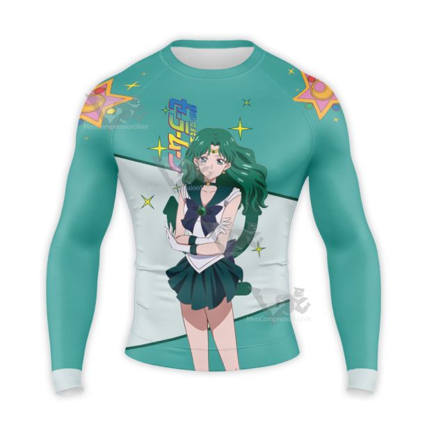 Sailor Moon Sailor Neptune Michiru Kaioh Green Long Sleeve Compression Shirt