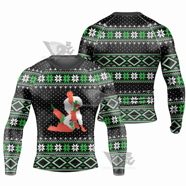 Santa Christmas Man Long Sleeve Rash Guard