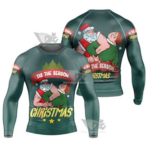 Santa Submission Man Long Sleeve Rash Guard