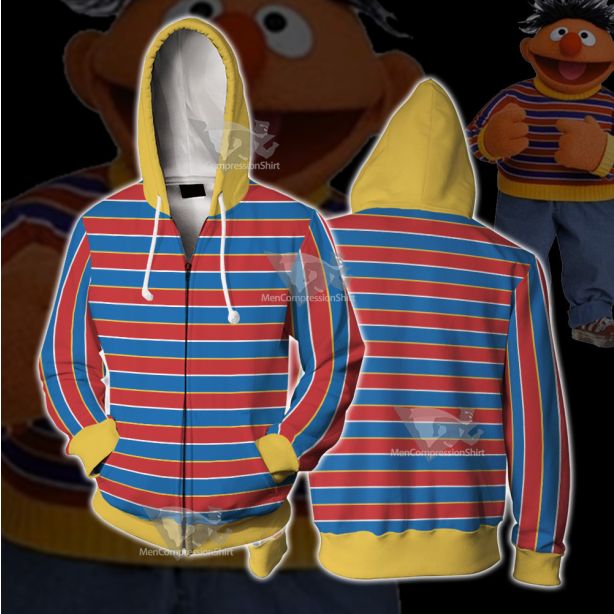 Sesame Street Ernie Line Cosplay Zip Up Hoodie