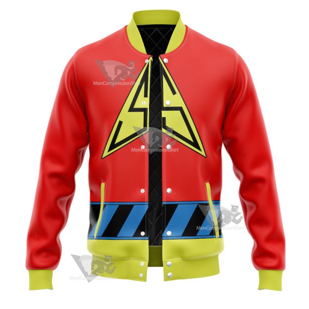 Silver Streak Red And Yellow Cosplay Varsity Jacket