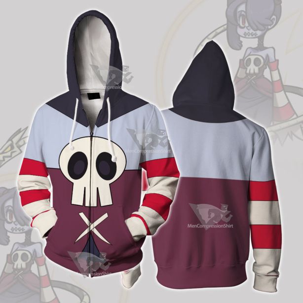 Skullgirls Squigly Skull Cosplay Zip Up Hoodie