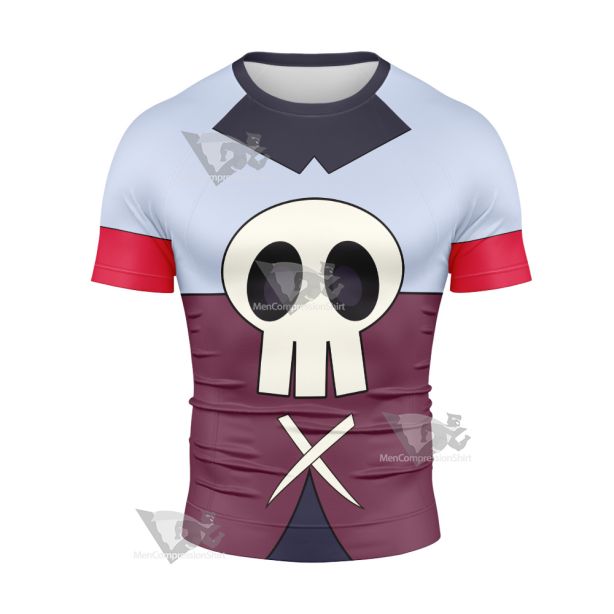 Skullgirls Squigly Skull Short Sleeve Compression Shirt