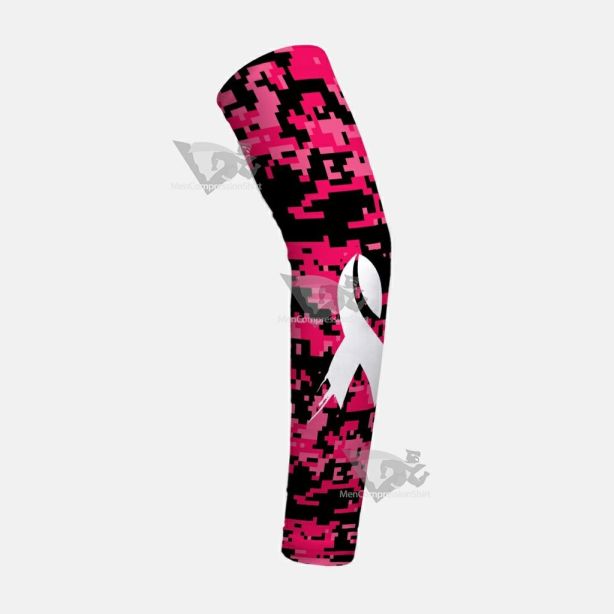 Sleefs Bca Pink Ribbon Digital Camo Black Ribbon Kids Arm Sleeve