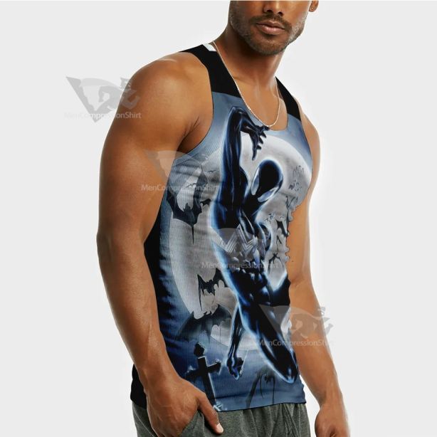 Spider Black Power Black Sleeveless Compression Shirt