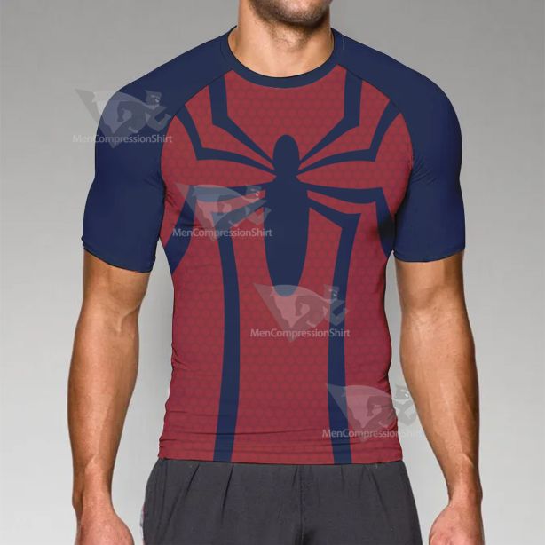 Spider Man 1996 Red Short Sleeve Compression Shirt