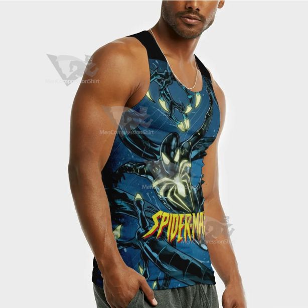 Spiderman Anti Ock Black Sleeveless Compression Shirt