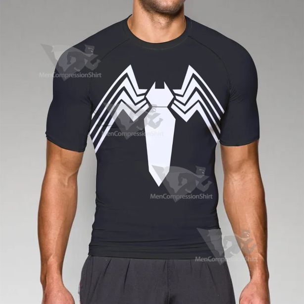 Spiderman Black Short Sleeve Compression Shirt