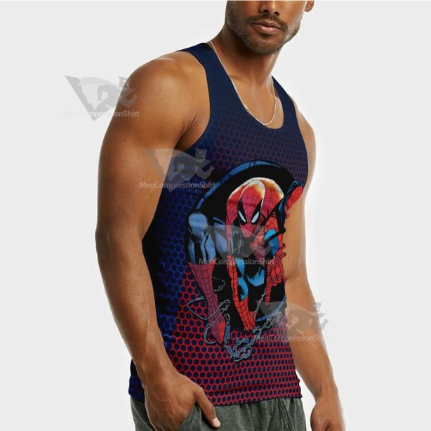 Spiderman Classic Blue Sleeveless Compression Shirt