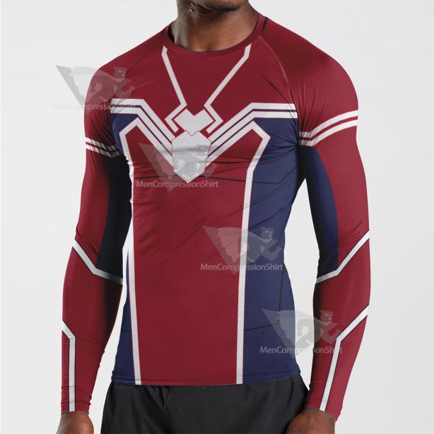 Spiderman Red Blue Long Sleeve Compression Shirt