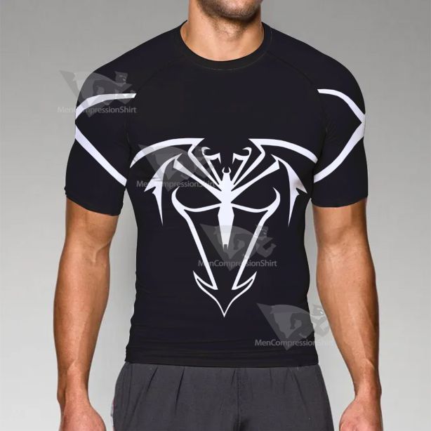 Spiderman Unlimited Symbiote Black Short Sleeve Compression Shirt