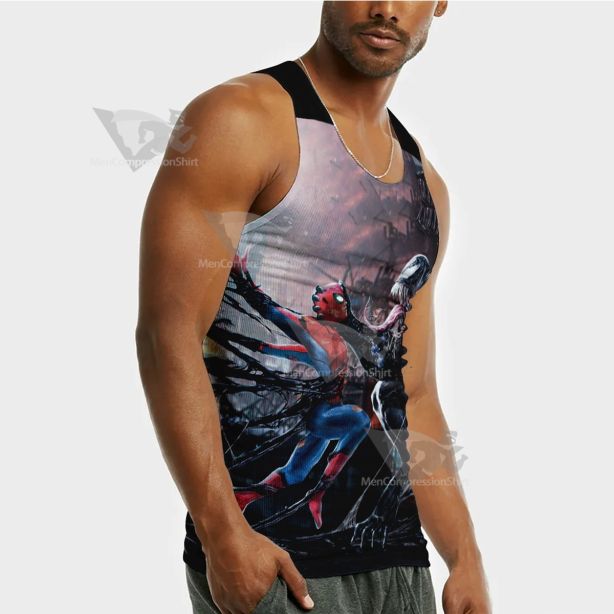 Spiderman Venom Black Sleeveless Compression Shirt