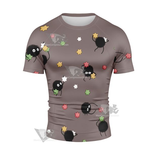 Spirited Away Briquettes Short Sleeve Compression Shirt