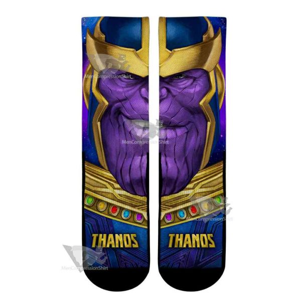 Split Face Thanos Men Tight Socks