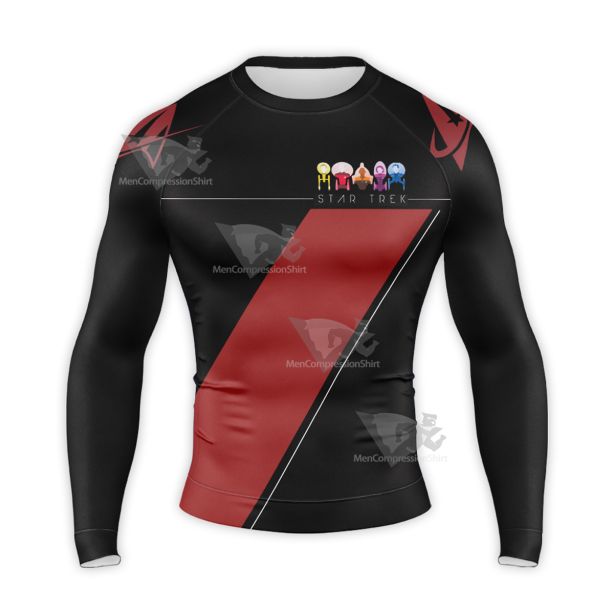 Star Trek Character Red Long Sleeve Compression Shirt