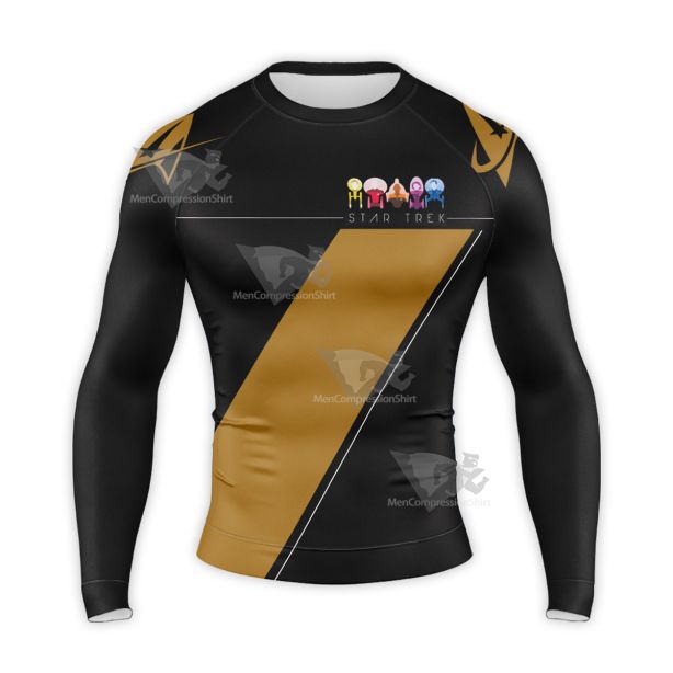 Star Trek Character Yellow Long Sleeve Compression Shirt