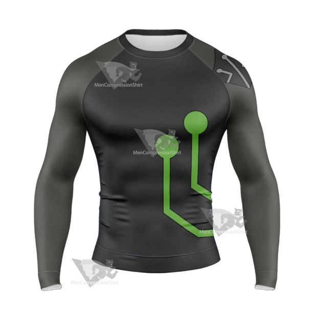 Stretch Armstrong Circuit Stream Green Long Sleeve Compression Shirt