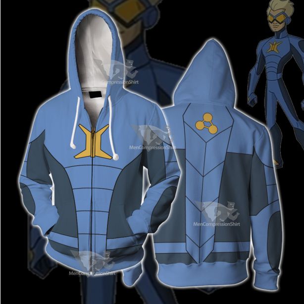 Stretch Armstrong Jake Blue Cosplay Zip Up Hoodie