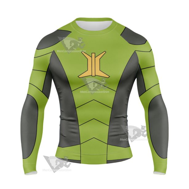 Stretch Armstrong Nathan Park Green Long Sleeve Compression Shirt