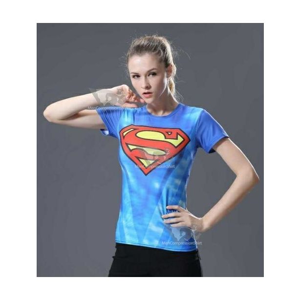 Supergirl Classic Tie Dye Compression Short Sleeve Rash Guard